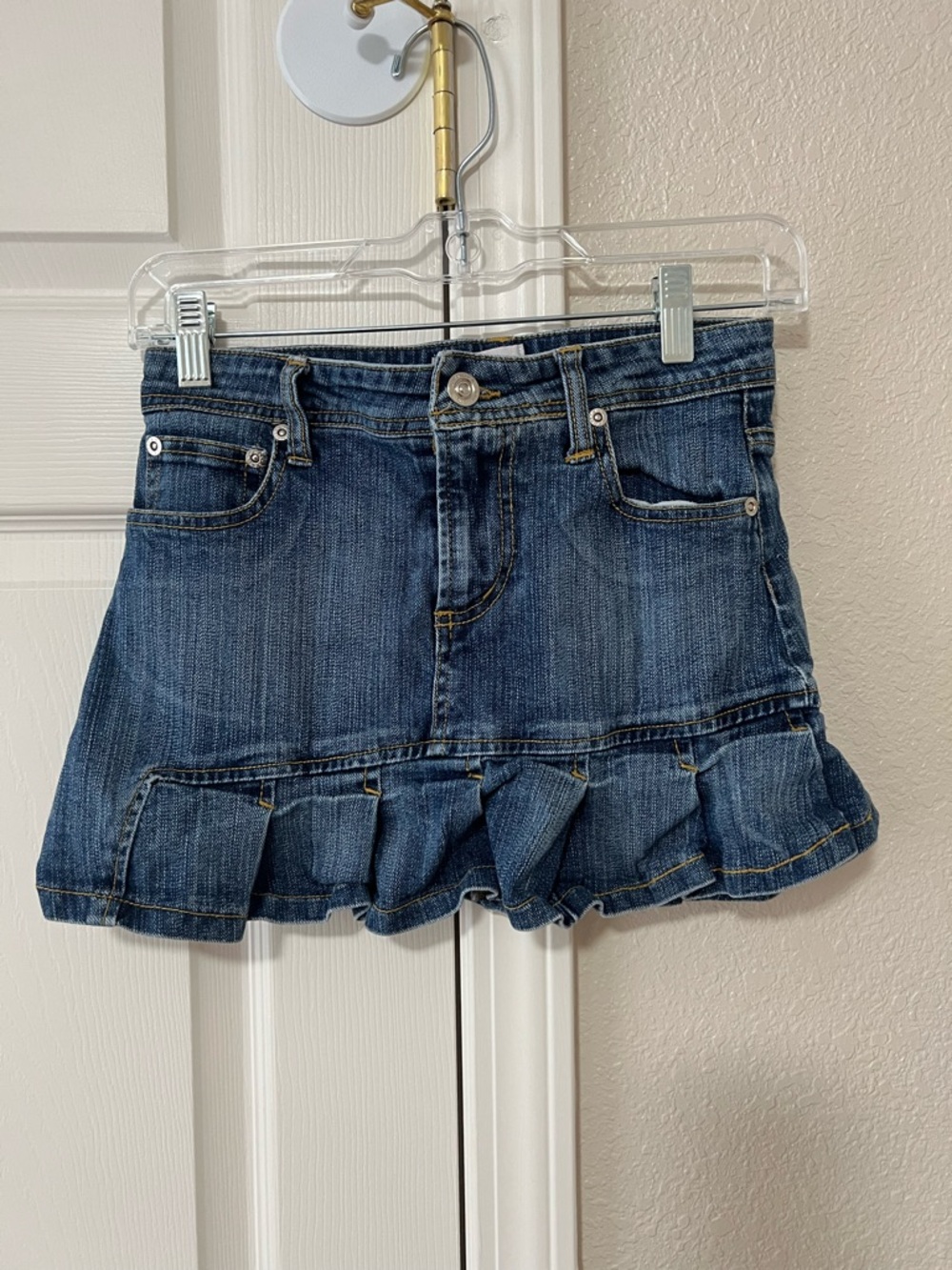 Xhilaration Y2K Vintage Denim Ruffle Mini Skort Girls Large